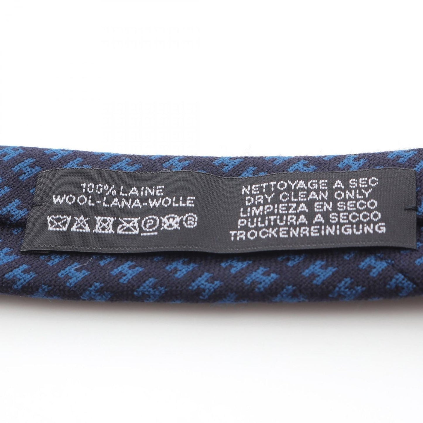 HERMES H Pattern Wool Tie - Unused Luxury Accessory