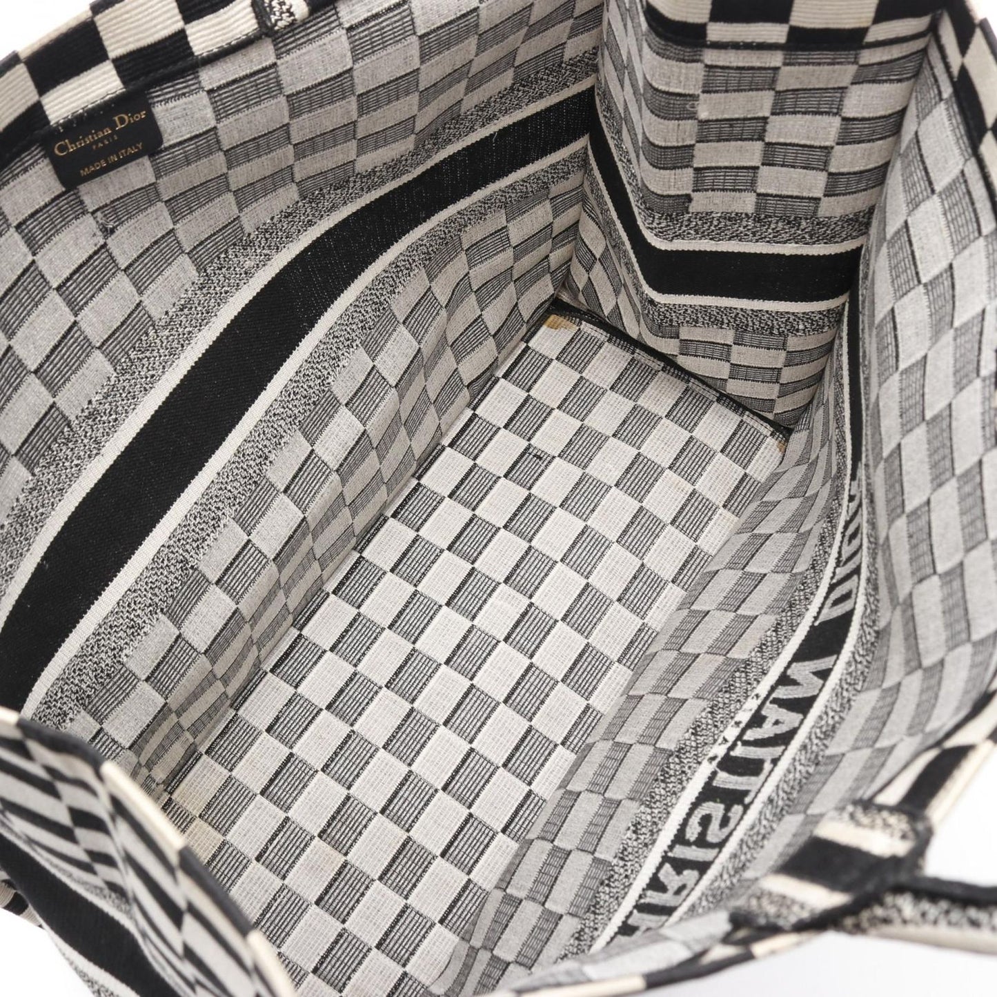 Dior Book Tote Large in Black & White Canvas - Timeless Elegance