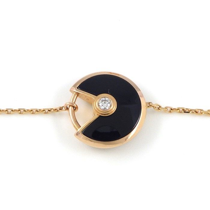 Cartier Amulet XS Bracelet in Onyx & Diamond - K18 Pink Gold