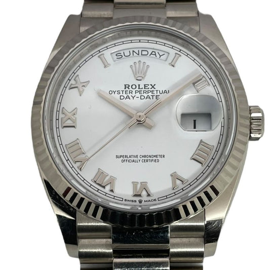 Rolex Day-Date 36 128239 White K18WG Automatic Men's Watch