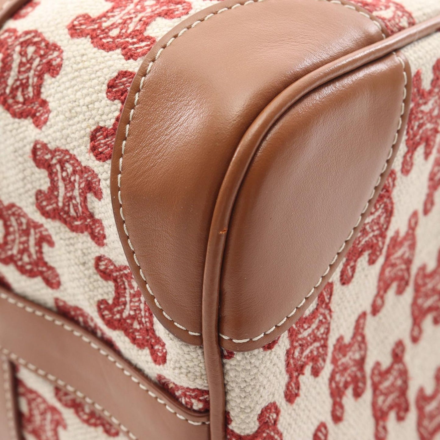 CELINE Triomphe Handbag in Beige/Brown Canvas & Leather