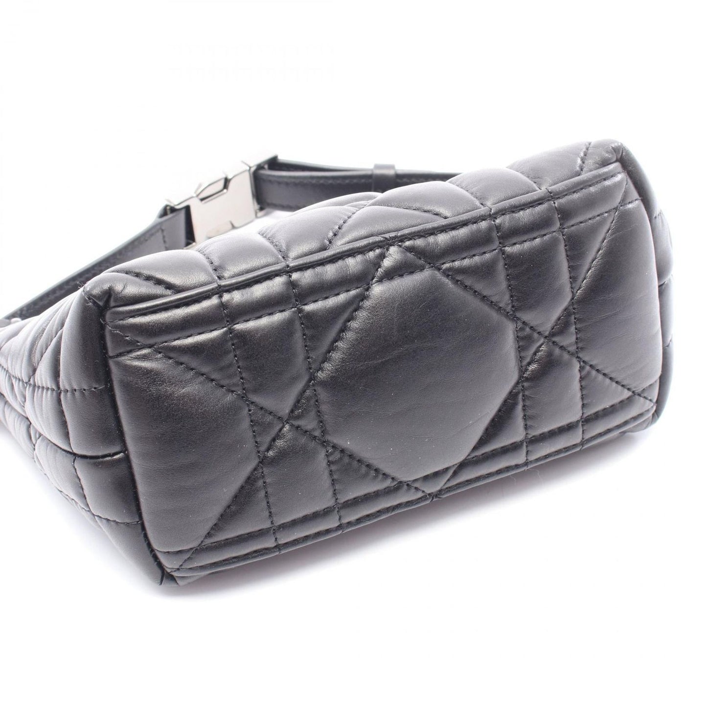 Dior DIORTRAVEL Small Nomad Pouch in Black Cannage Leather