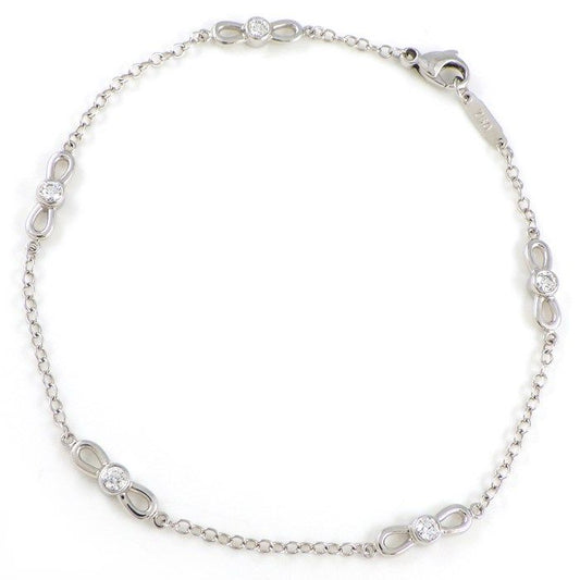 Tiffany & Co. Ribbon Motif Diamond Bracelet in K18 White Gold