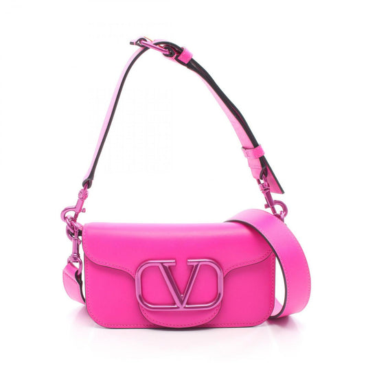 Valentino Garavani V Logo Handbag in Shocking Pink Leather