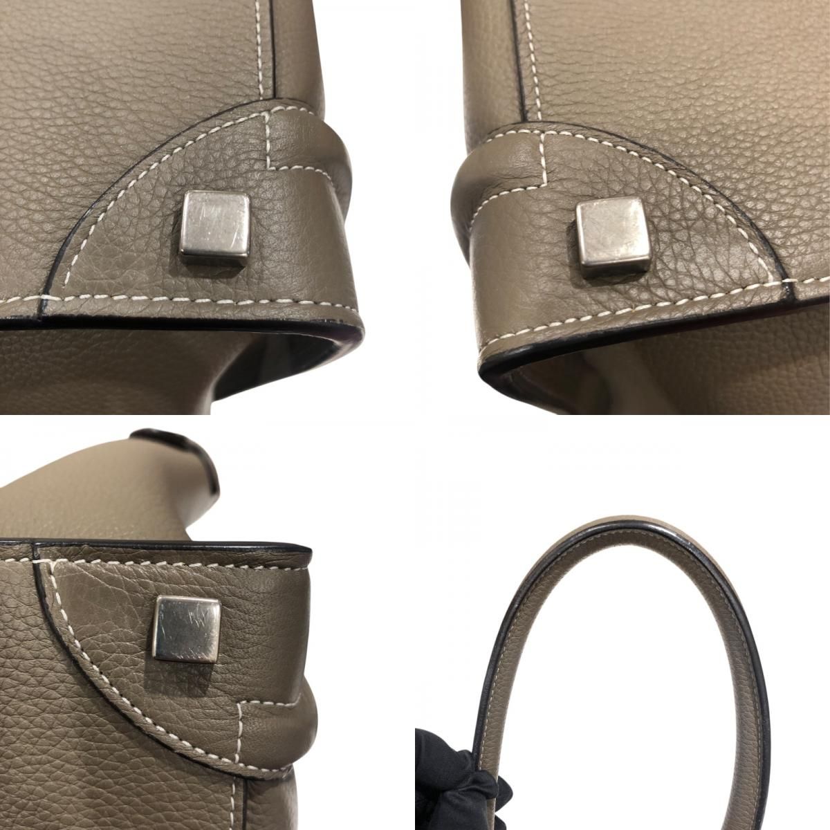 CELINE Luggage Micro Shopper Handbag in Grey with Silver Hardware