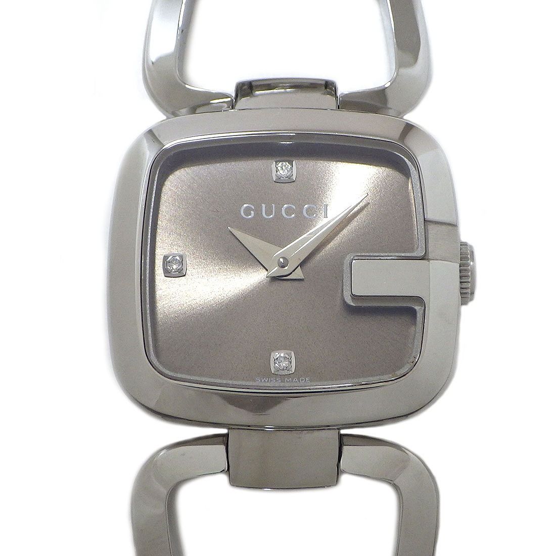 GUCCI G Collection 125.5 Diamond Index Square Watch - Brown Dial