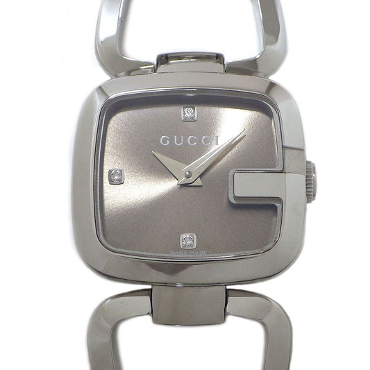 GUCCI G Collection 125.5 Diamond Index Square Watch - Brown Dial