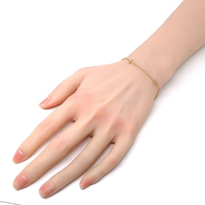 Tiffany & Co. T Smile Bracelet with Diamonds in K18 Pink Gold