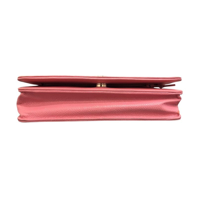 CHANEL Camellia Chain Wallet A82336 in Pink Caviar Skin