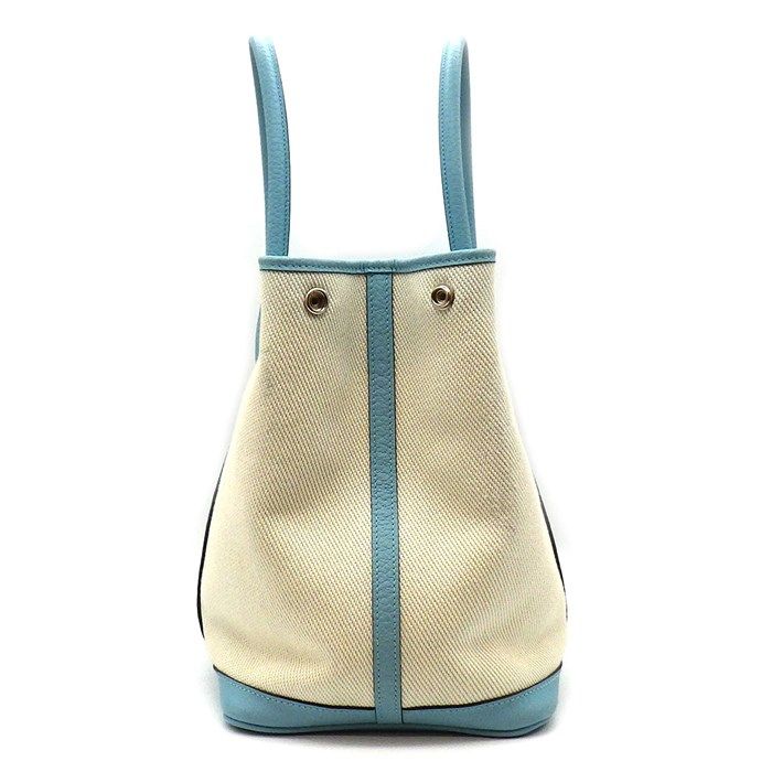 HERMES Garden Party PM Handbag - Atoll Blue & Ecru, 2016