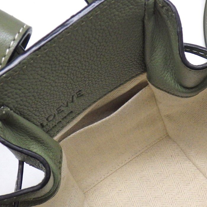 LOEWE Hammock Mini Drawstring Handbag in Avocado Green