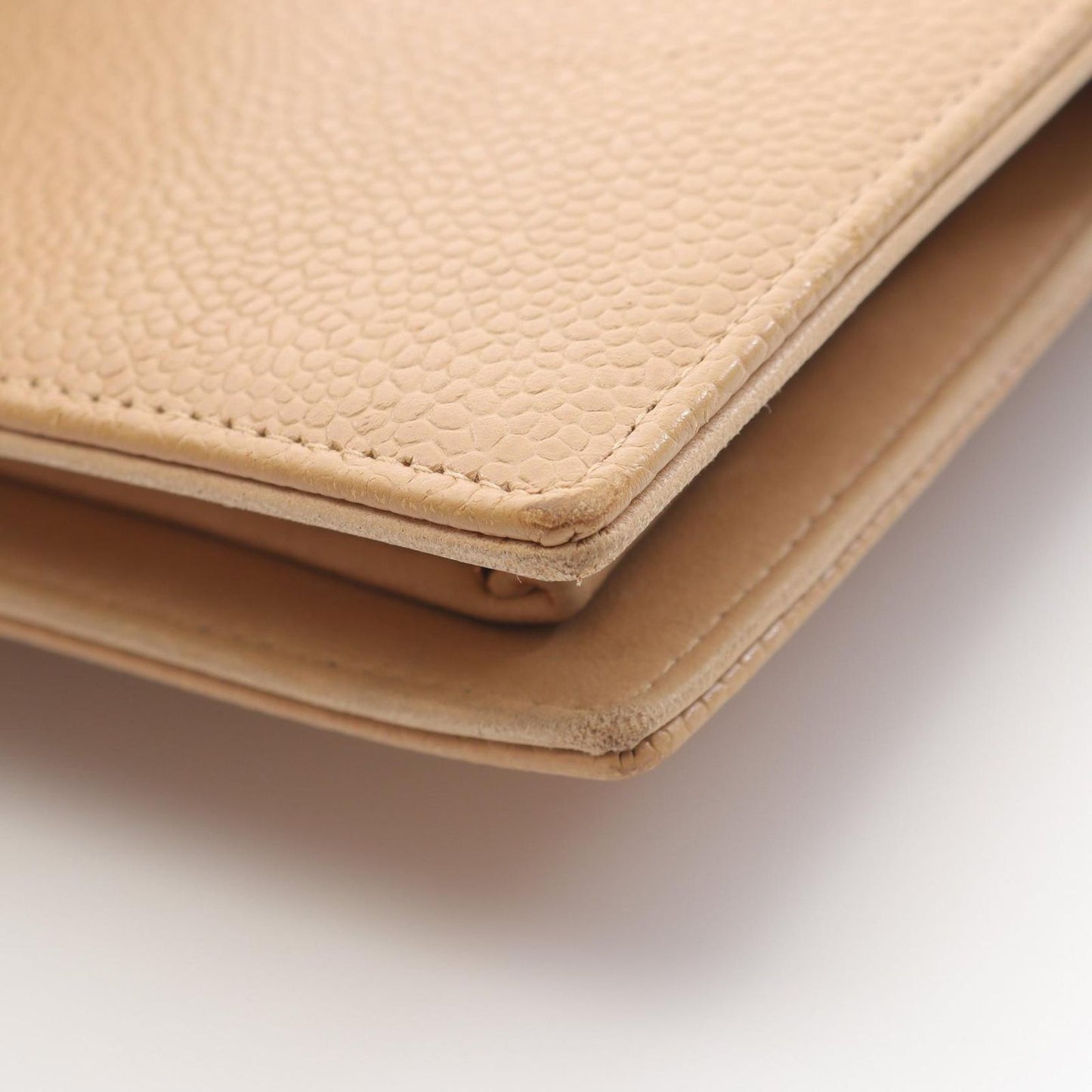 CHANEL Beige Leather Coco Mark Wallet - Timeless Elegance