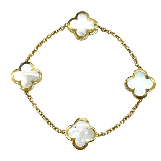 Van Cleef & Arpels Pure Alhambra 4P Motif MOP Bracelet 750YG