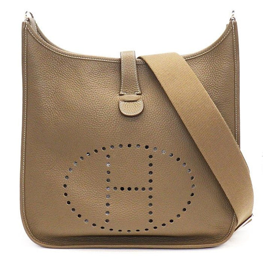 HERMES Evelyne III GM Shoulder Bag - Etoupe with Silver Hardware