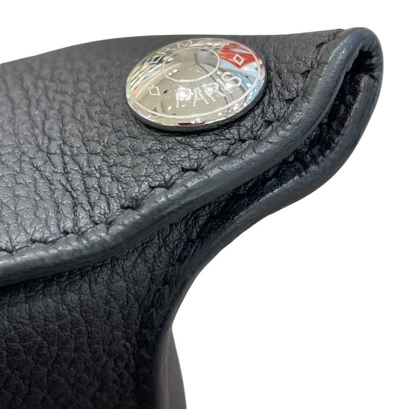 HERMES Vido Posh W Stamp Black Togo Leather Shoulder Bag