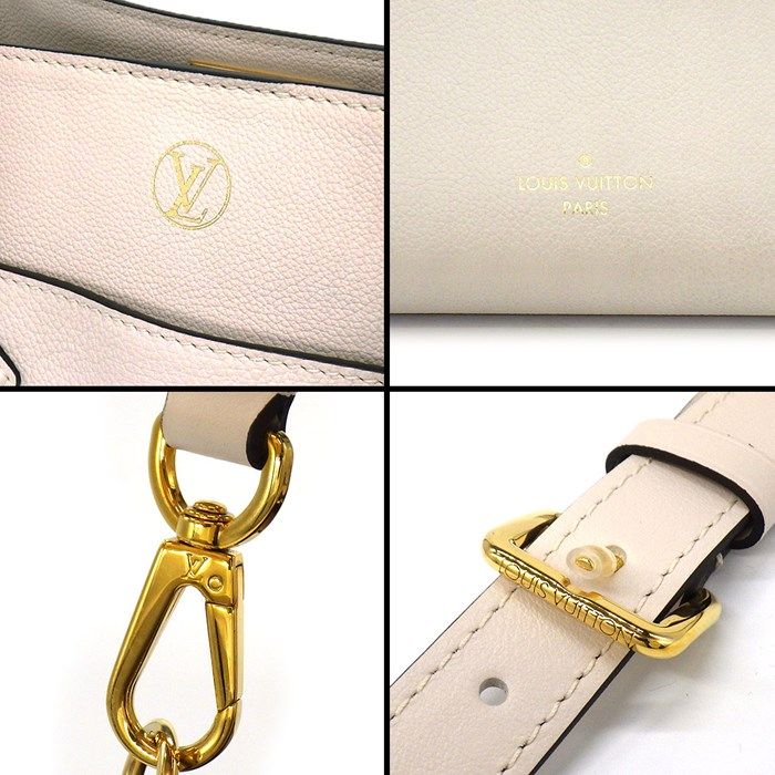 Louis Vuitton OnMySide MM Handbag in Greige Mahina Leather