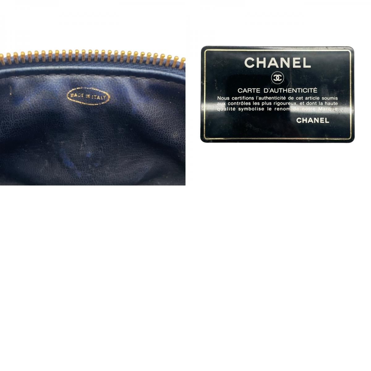 CHANEL Vanity A01618 Blue Denim Handbag with Gold Hardware