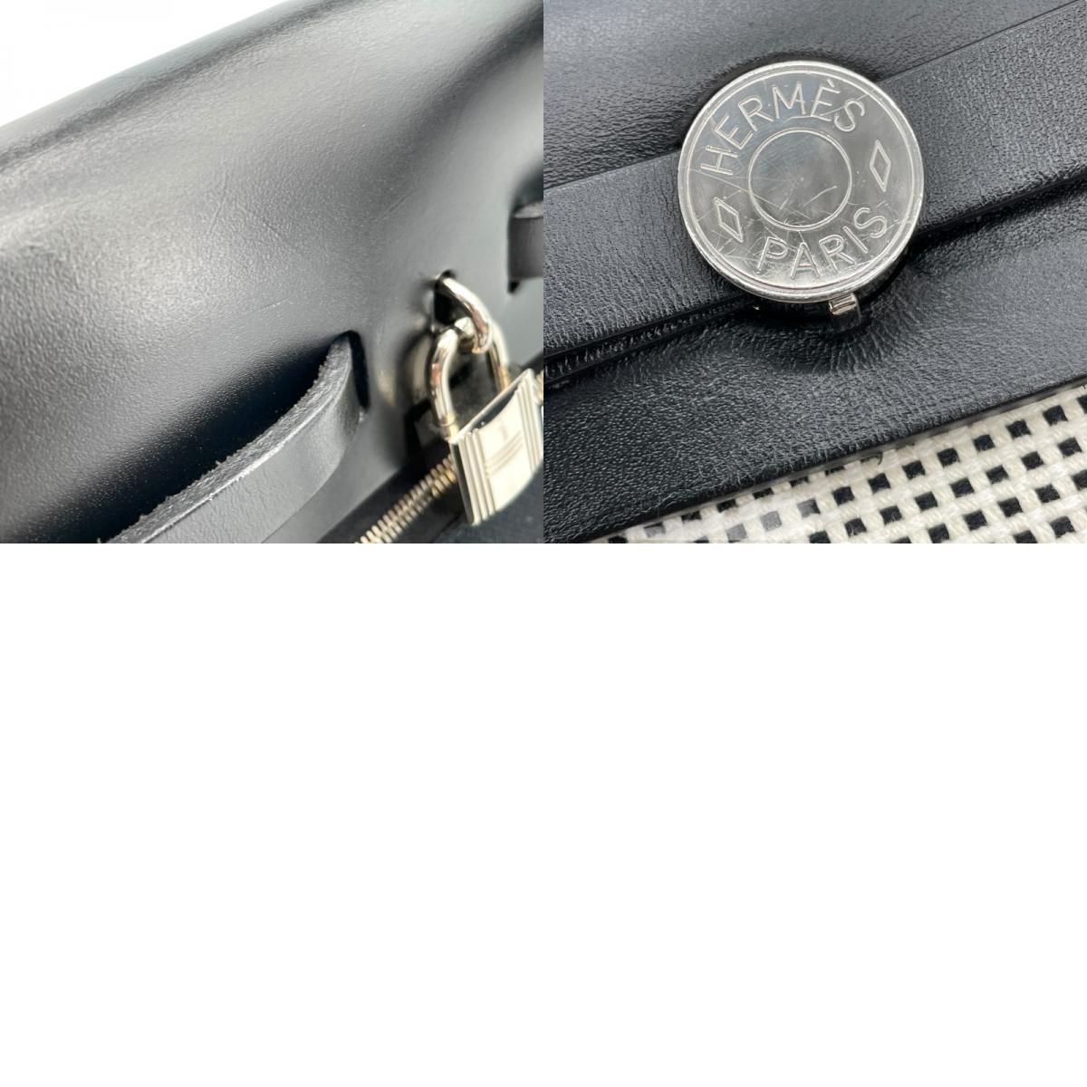 HERMES Émile Bag Zip PM Z刻 Black with Silver Hardware