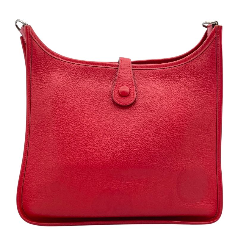HERMES Evelyne 1 PM in Rouge Kazak with Silver Hardware
