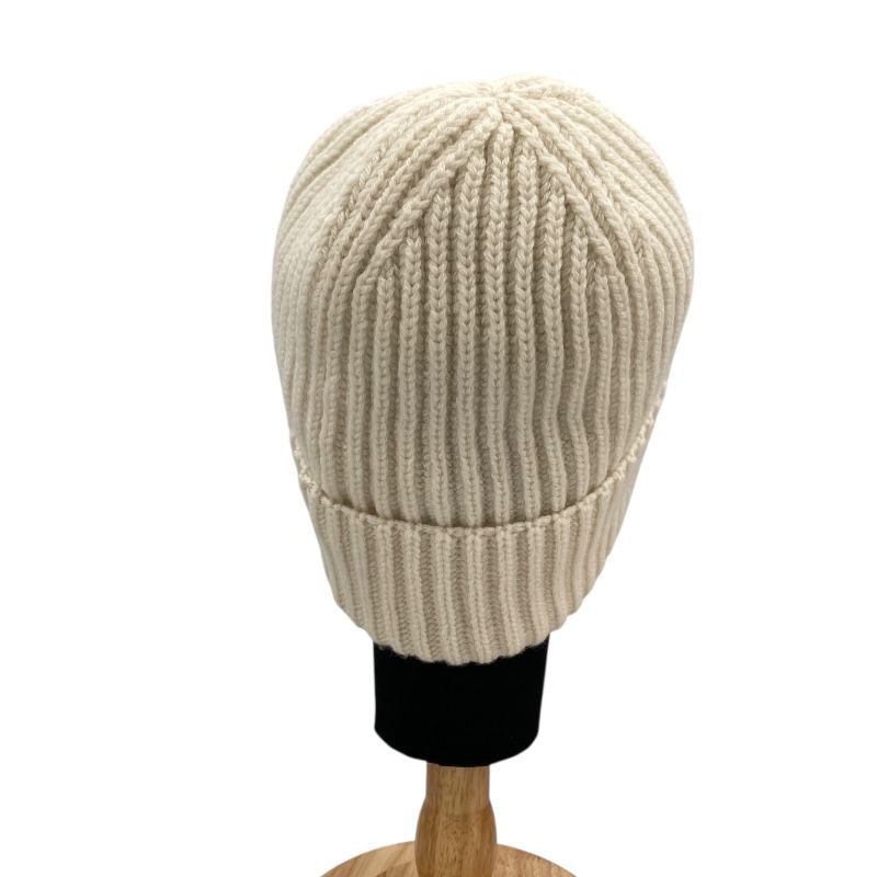 CHANEL Ivory Cashmere Sequin Logo Knit Cap - Unisex Luxury Accessory