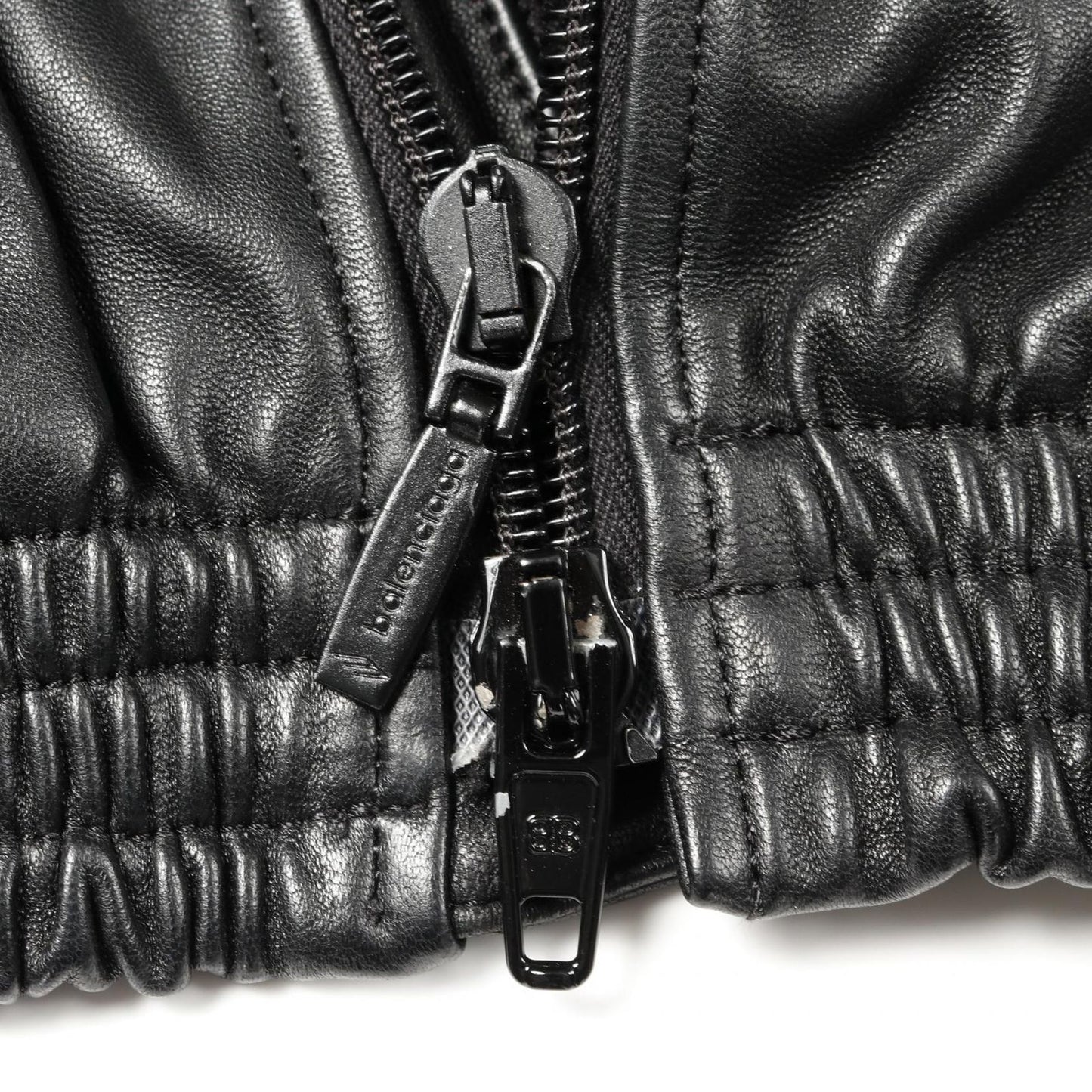 BALENCIAGA 3B Sports Icon Track Jacket in Luxurious Black Leather