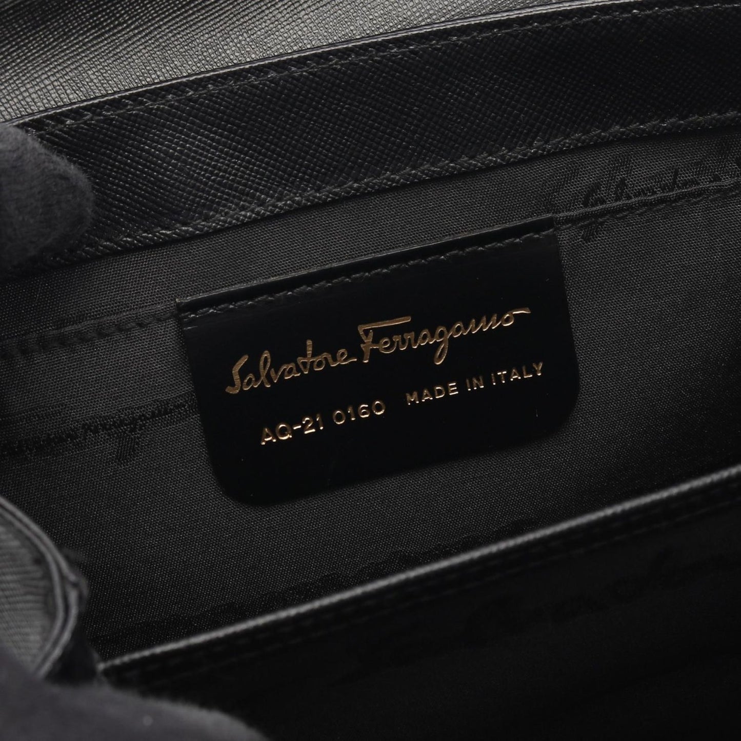 Salvatore Ferragamo Gancini Handbag in Black Leather - Timeless Elegance