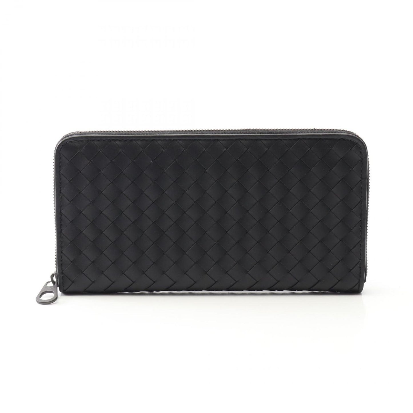 Bottega Veneta Intrecciato Leather Round Wallet in Black