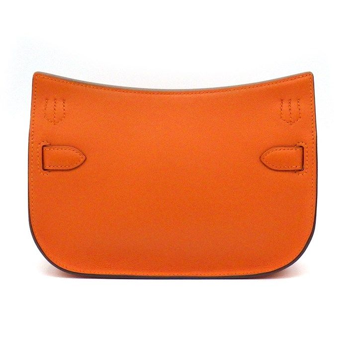 HERMES Mini Gypsière Shoulder Bag - Orange Swift Leather, 2023