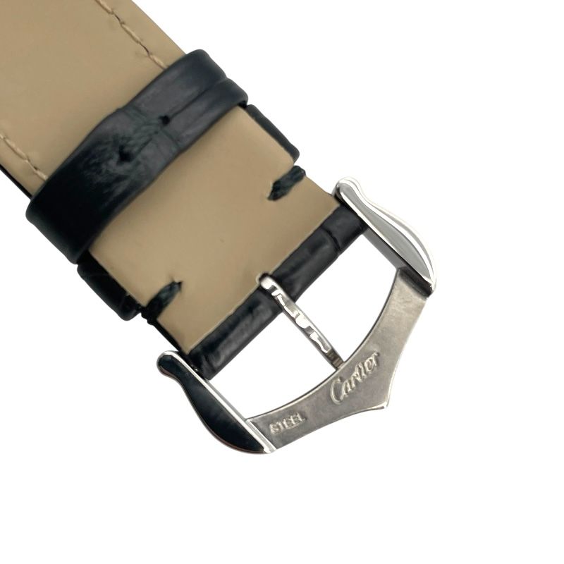 Cartier Santos-Dumont LM WSSA0046 Black SS/Leather Manual Watch