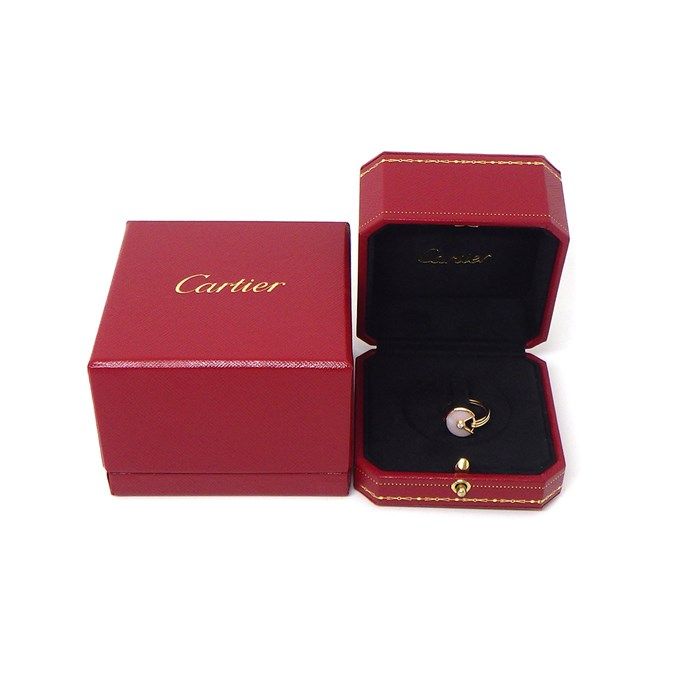Cartier Amulet Ring with Pink Opal & Diamond in 18K Rose Gold