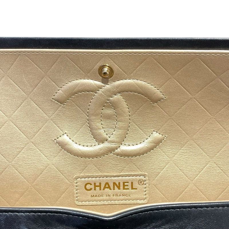 CHANEL Matelassé 25 Cambon Black Lambskin Shoulder Bag