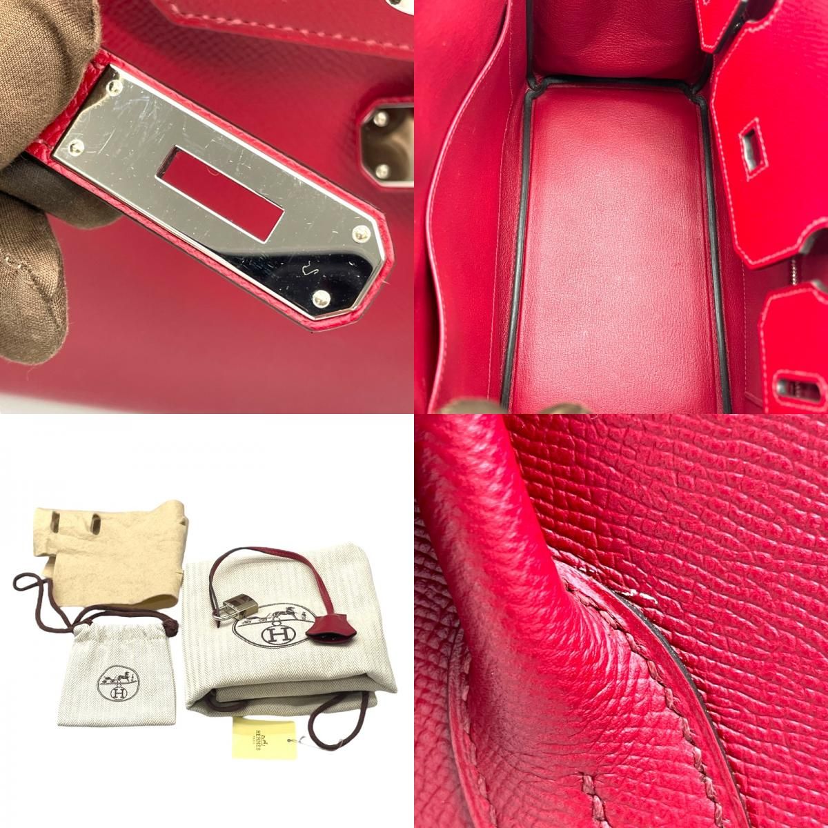 HERMES Birkin 30 A刻 Rouge Grenat with Silver Hardware - Exquisite Craftsmanship