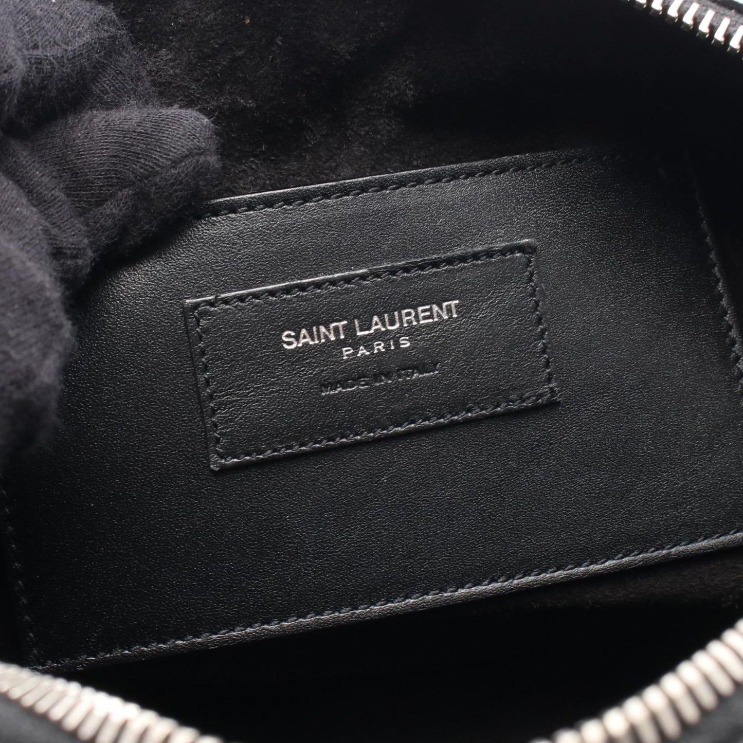 Yves Saint Laurent Baby Duffle Handbag in Black Leather