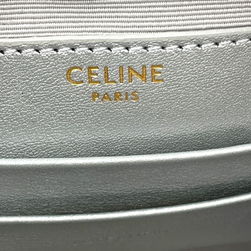 CELINE C Charm Small Camera Bag in Silver with Gold Hardware
