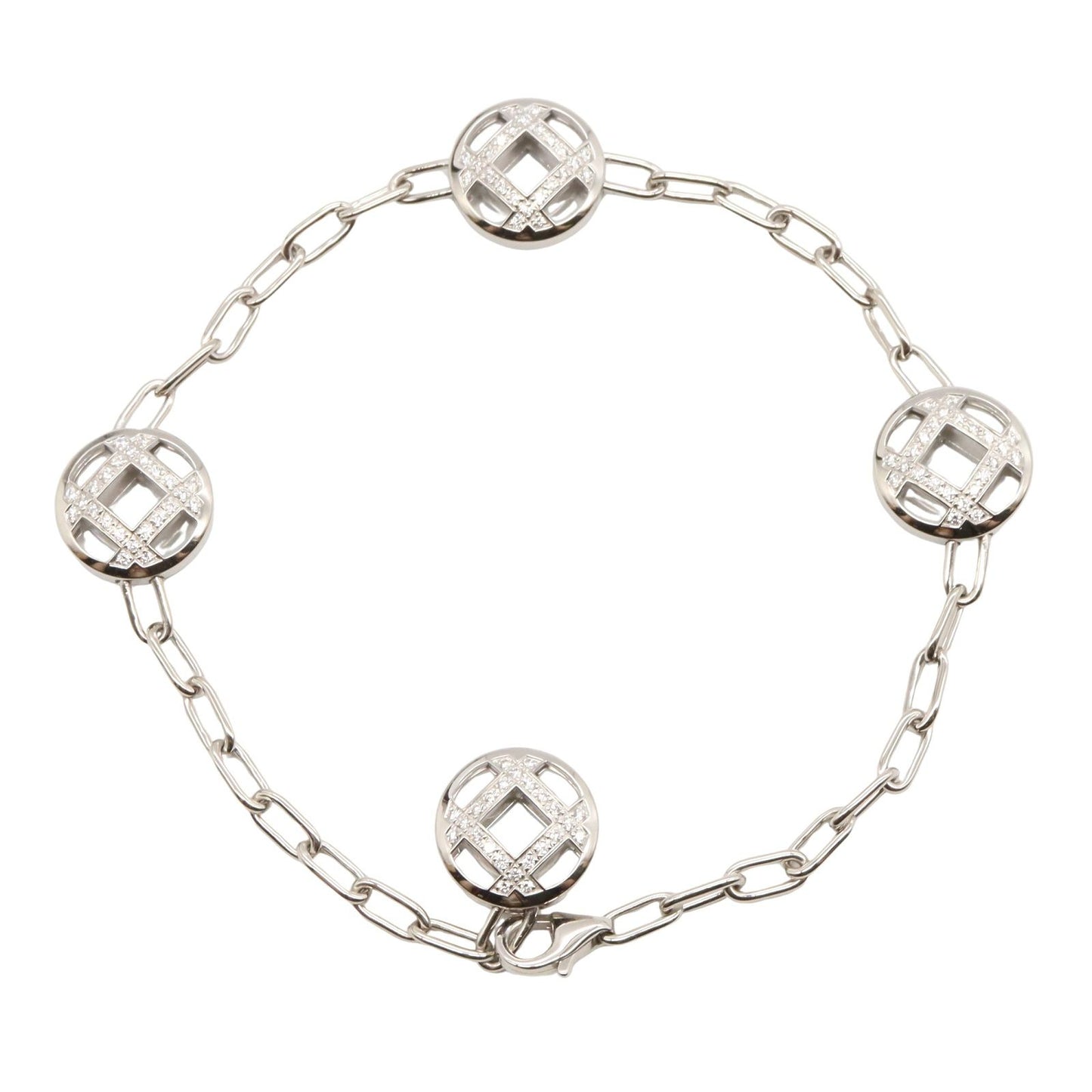 Cartier Pasha Grid Chain Diamond Bracelet in 18K White Gold