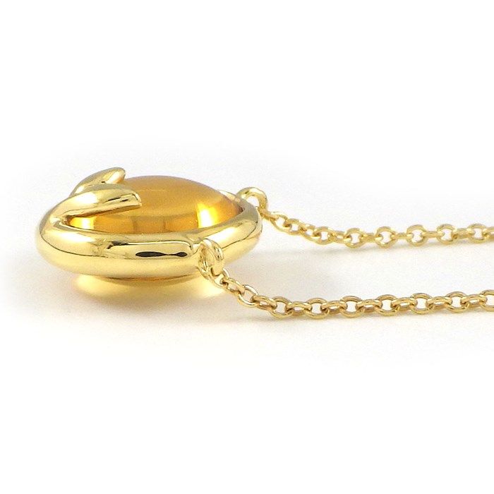 Tiffany & Co. Olive Leaf Necklace with Cabochon Citrine in K18YG