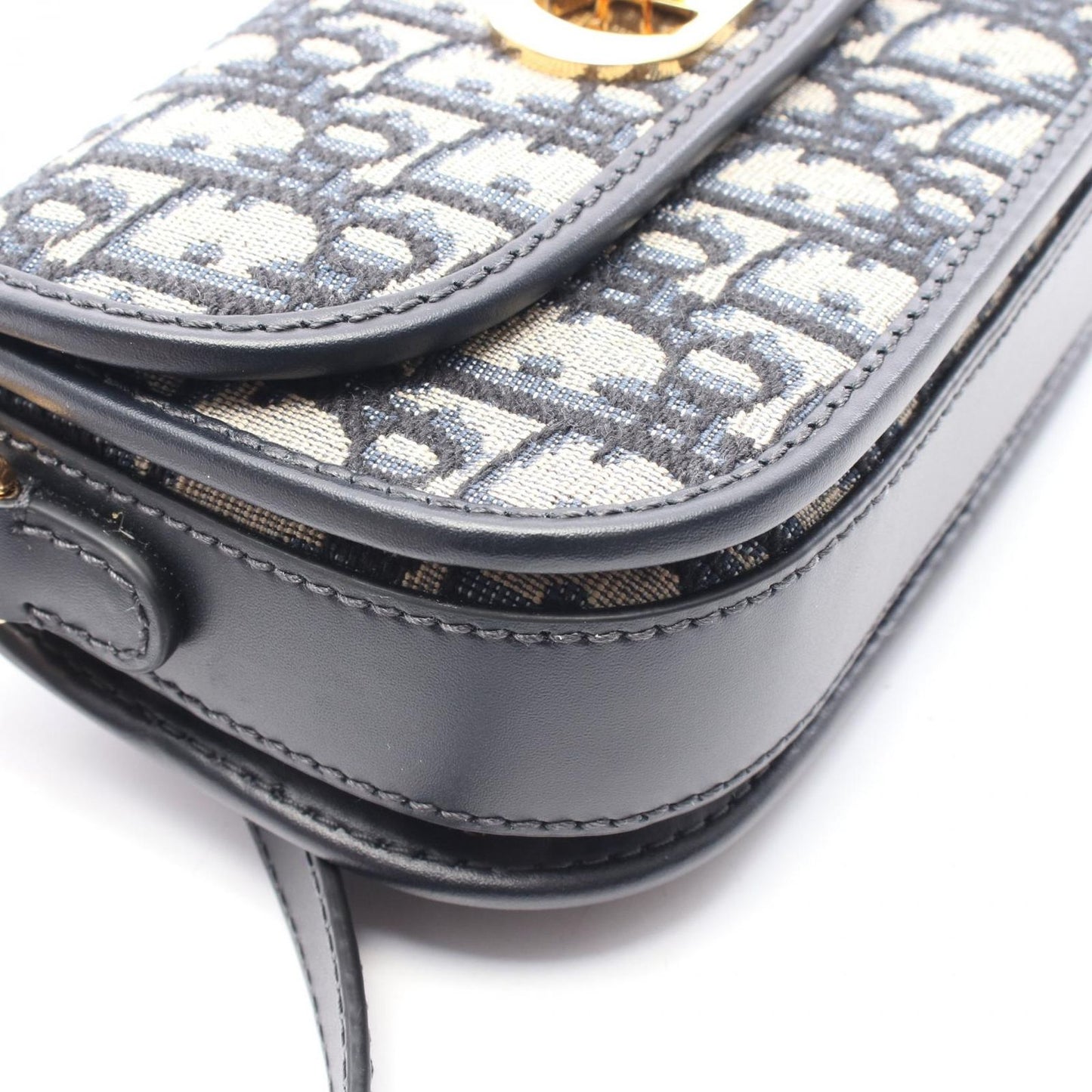 Dior Miss Caro Small Oblique Shoulder Bag in Navy Canvas & Leather