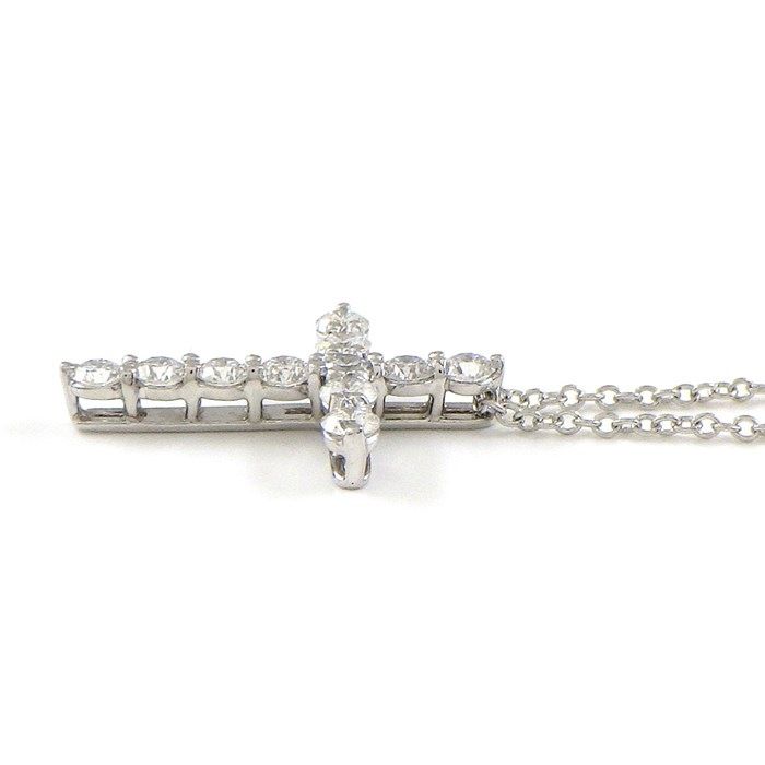 Tiffany & Co. Small Cross Diamond Necklace in Platinum PT950