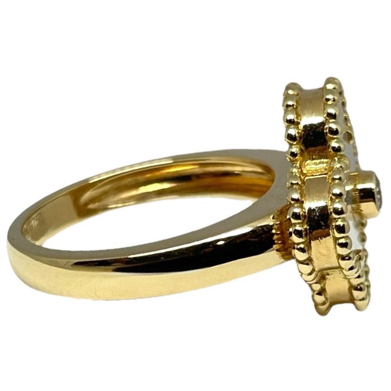 Van Cleef & Arpels Vintage Alhambra 1P Diamond Ring MOP 750