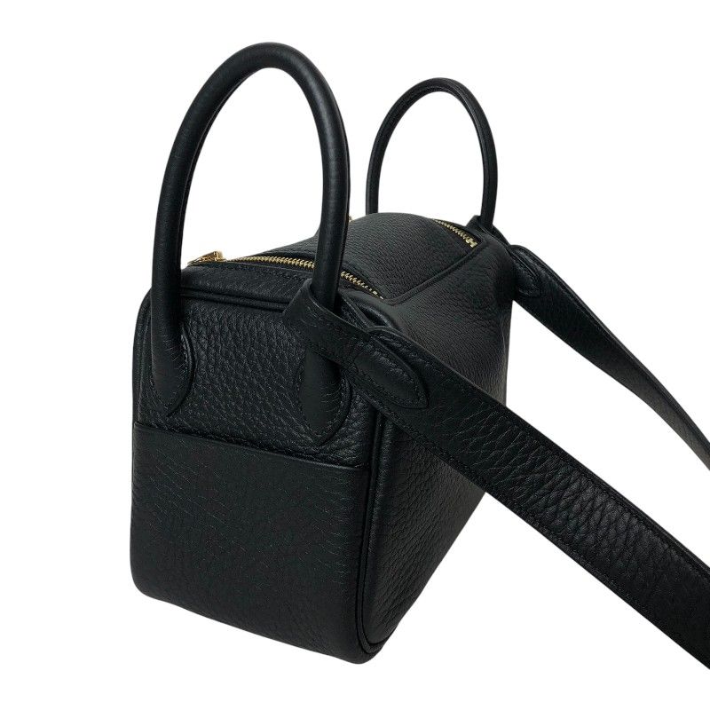 HERMES Lindy Mini Black & Gold Hardware - Timeless Elegance
