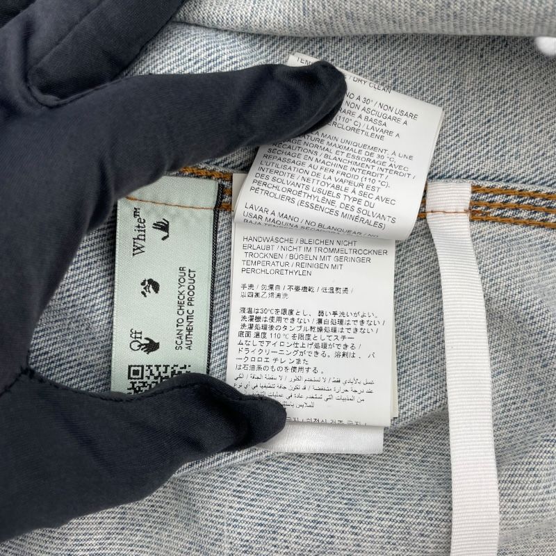 OFF-WHITE Indigo Printed Denim Jacket for Men - Exclusive Style