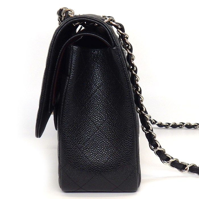 CHANEL Classic Matelassé 30 Handbag - Black & Bordeaux Caviar Leather