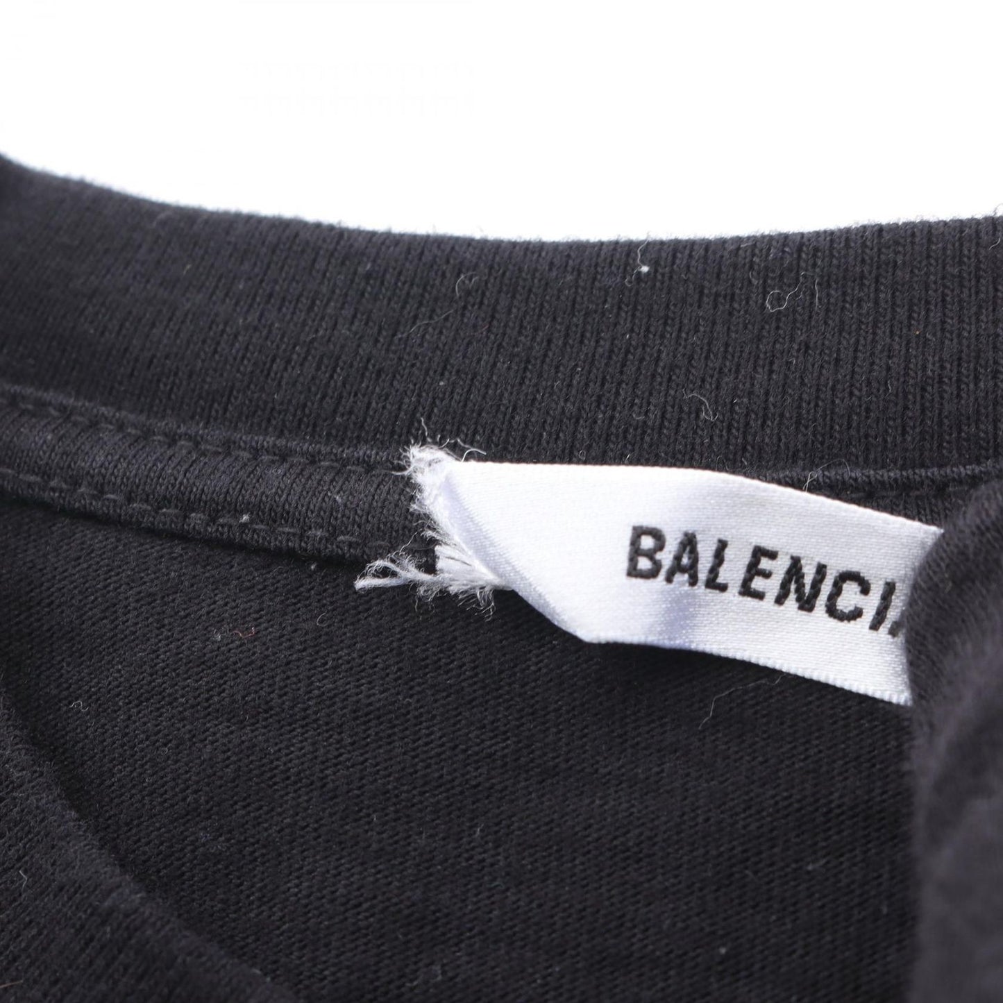 BALENCIAGA Black Cotton Logo Embroidered T-Shirt - Size S