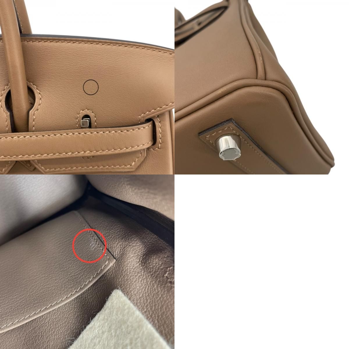 HERMES Birkin 25 Y Stamp Beige de Weimar/SV Hardware Handbag