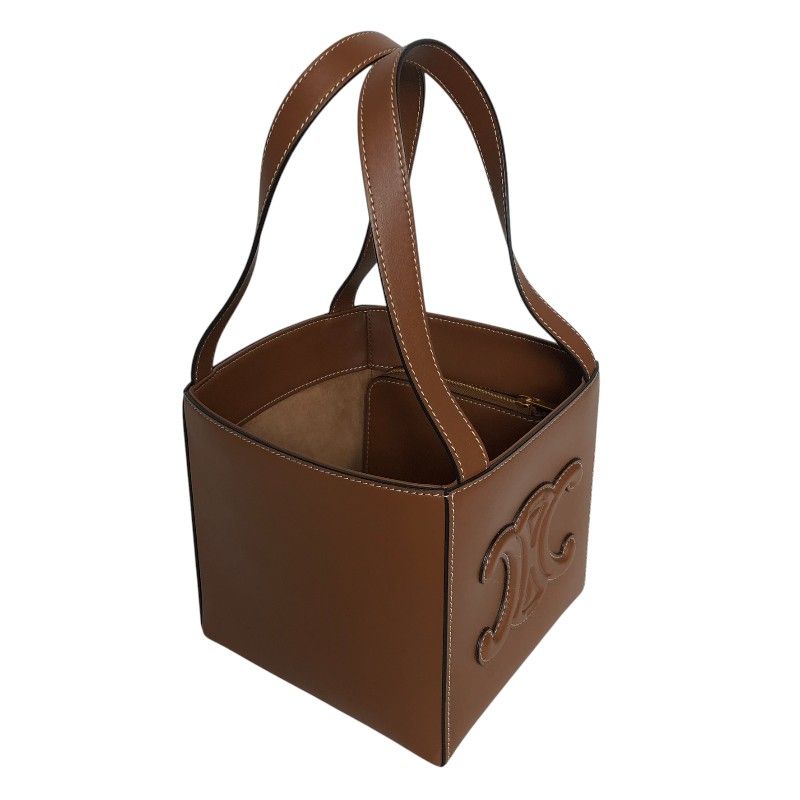 CELINE Cube Bag 199203 Tan with Gold Hardware - Exquisite Craftsmanship