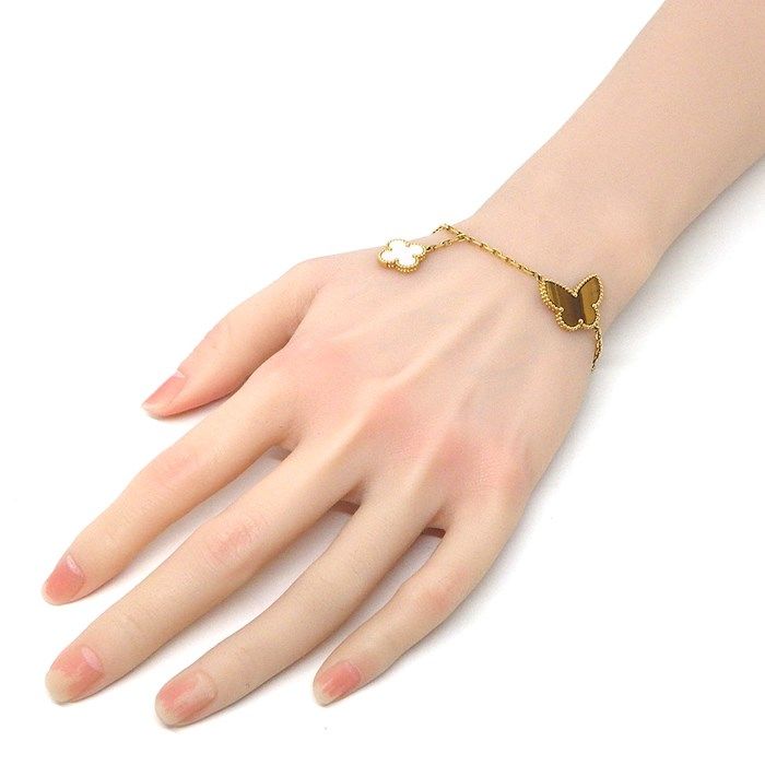 Van Cleef & Arpels Lucky Alhambra 4 Motif Bracelet in K18YG