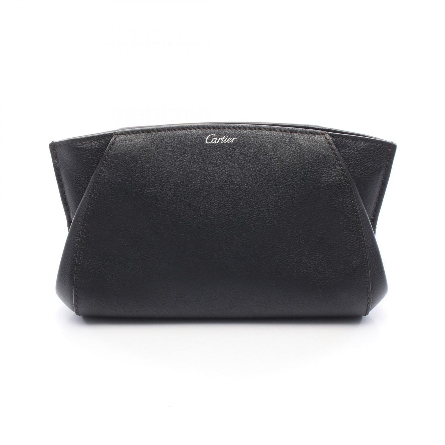 CARTIER C de Cartier 2C Black Leather Clutch Bag