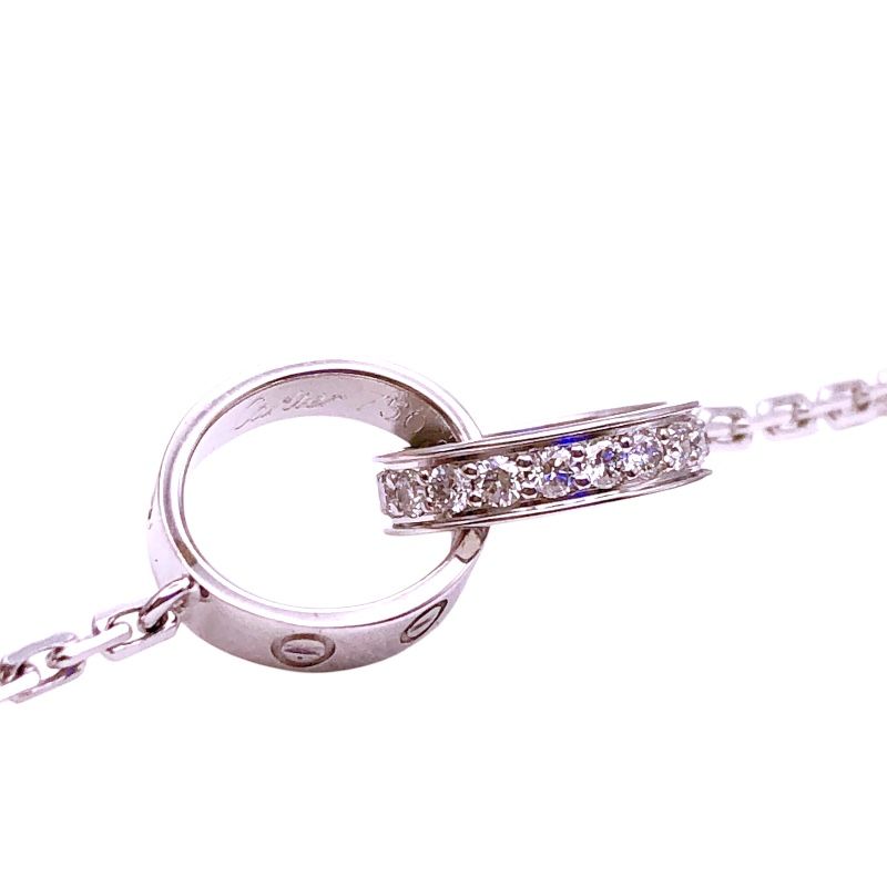 Cartier Baby Love Necklace K18WG with Diamonds - Exquisite Elegance