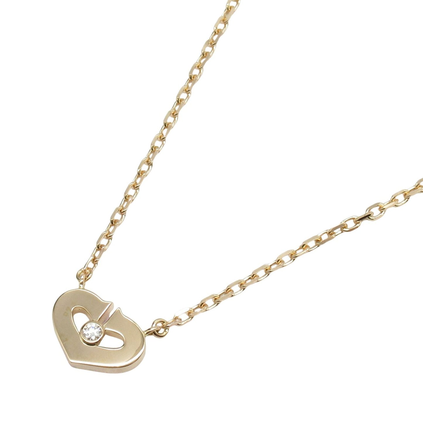 CARTIER C Heart Diamond Necklace in 18K Pink Gold - 39.5cm