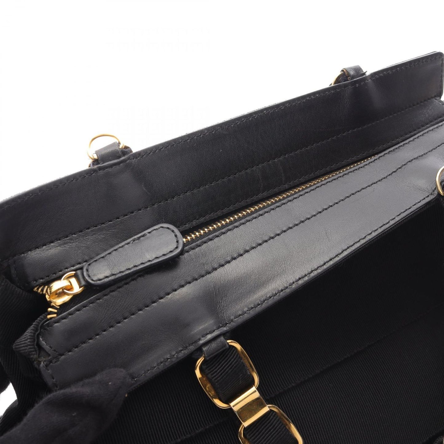 Salvatore Ferragamo Vara Handbag in Black Nylon & Leather